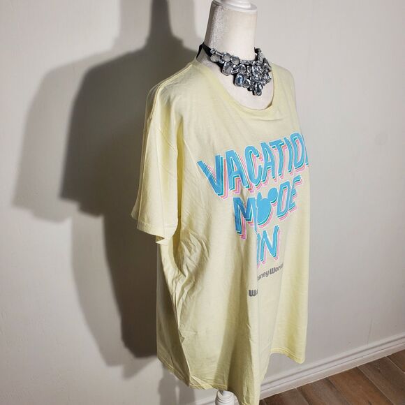 DISNEY T-SHIRT YELLOW SHORT SLEEVE COTTON SIZE 2X - Picture 4 of 9